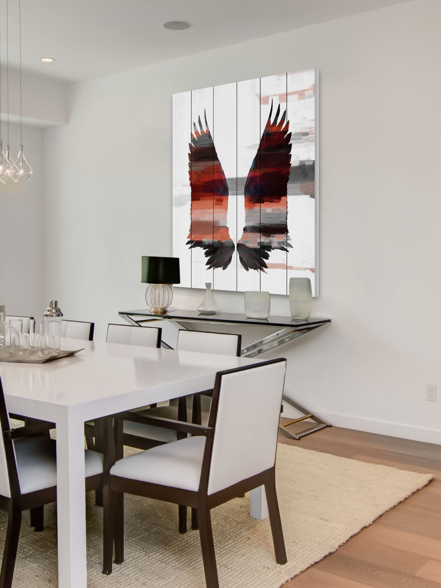 Parvez Michel Inc Parvez Taj - Dark Wings Painting Print on White Wood