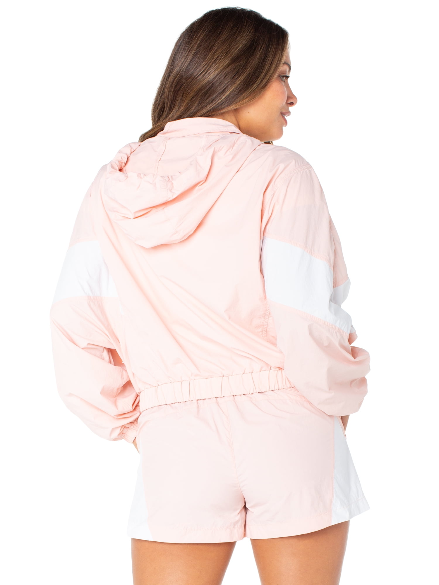 Celebrity Pink Women's Zip Front Hooded Windbreaker Jacket, Sizes XS-XXXL