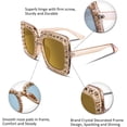 thumbnail image 3 of FEISEDY Women Sparkling Crystal Sunglasses Oversized Square Thick Frame B2283, 3 of 6