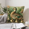 thumbnail image 6 of Xecao Mallard Duck And Flowers Print Soft Velvet Decorative Throw Pillow Covers, Square Cushion Cases for Bed, Sofa, Living Room, Car, and Indoor Outdoor Use-16"x16", 6 of 8