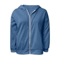 thumbnail image 5 of Zip Up Jacket, Yigetop Jacket Women's Zip Hoodie Lightweight Jacket with Hood Elegant Plain Jacket with Pockets Loose College Jacket Cotton Sports Jacket Womens Hoodies Navy M, 5 of 5
