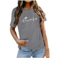 thumbnail image 1 of Birdeem T-Shirt Imprimé Mode pour Femmes Manches Courtes Blouse Col Rond Hauts Décontractés, 1 of 4