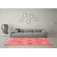 thumbnail image 3 of Ahgly Company Machine Washable Indoor Square Abstract Red Modern Area Rugs, 5' Square, 3 of 4