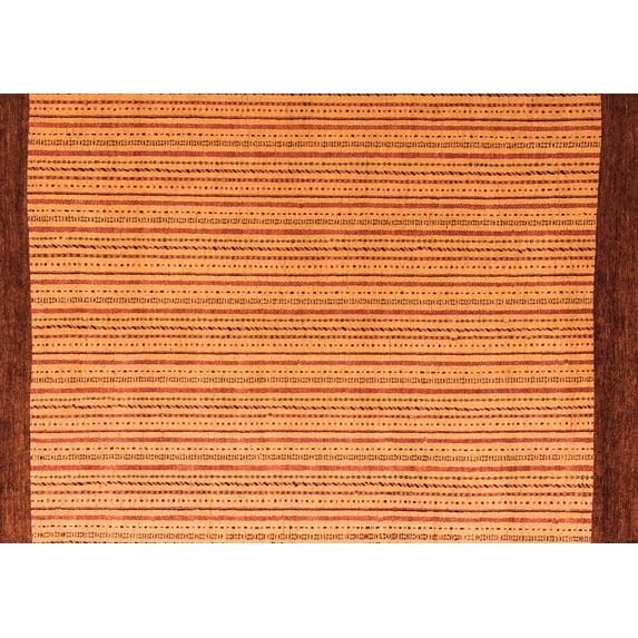 Ahgly Company Indoor Rectangle Abstract Orange Modern Area Rugs, 5' x 8'