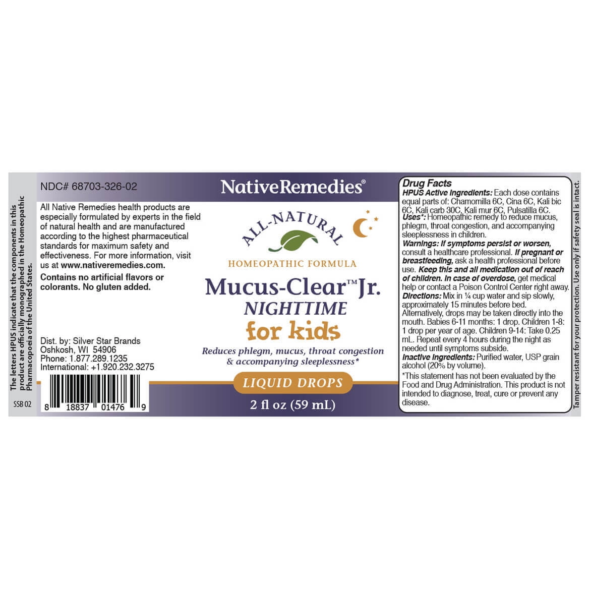 NativeRemedies Mucus-Clear Jr. ComboPack for 24 Hour Relief of Mucus & Phlegm Congestion in Children, 59 ml