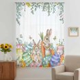 thumbnail image 2 of Spring Easter Sheer Curtains 72 Inches Long, Rabbits Eggs Botanical Floral Leaf Butterfly Light Filering Curtains, Breathable Simi Curtain Privacy Drapes for Living Room Bedroom Window Treatment, 2 of 9
