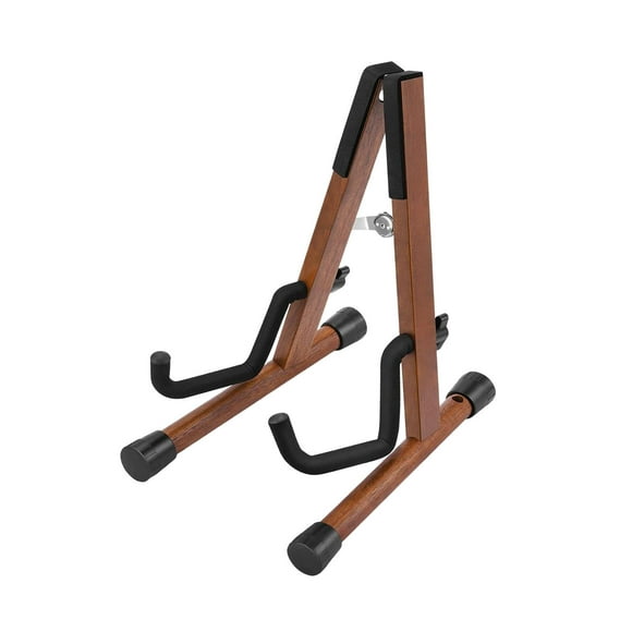 Violin Stand,Universal Violin Guitar Stand Musical Instrument,Wooden Non slip Floor Violin Stand Holder,Guitar Stand with Padded Bass Stand Bracket,Folding Violin Stand Ukulele Stand Dark Brown