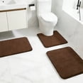 thumbnail image 4 of Tripumer Brown Memory Foam Rug Set Soft 3 Piece Bath Rug for Home Kitchen Comfort and Absorbency, 4 of 7