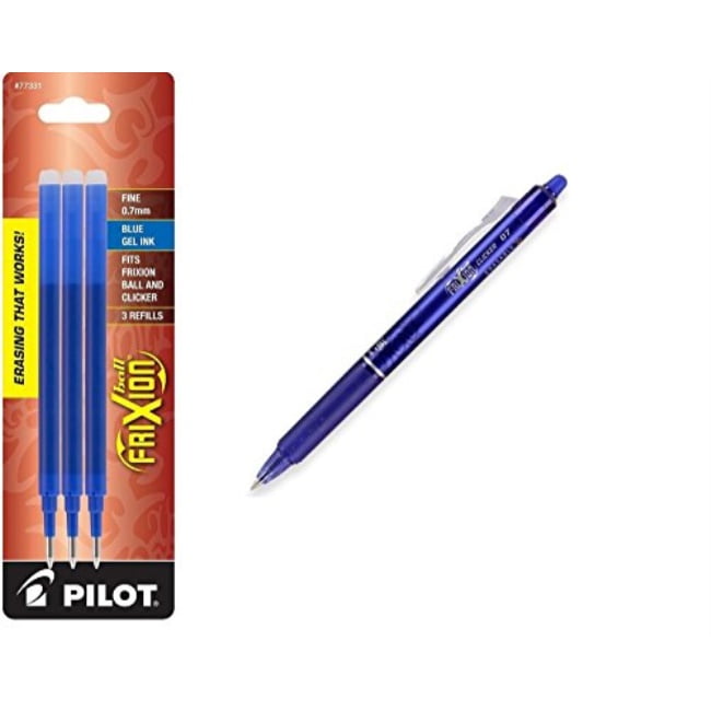 Fine Point Pilot Frixion Erasable Gel Ink Pen Refill 3 Per Pack 