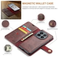 thumbnail image 5 of Allytech Wallet Case for OnePlus 12 with 3 Card Slots & Cash Pocket, 2 in 1 Detachable Strong Magnetic Case, Retro PU Leather Shockproof Magnetic Clasp Slim Protective Shell - Red, 5 of 8