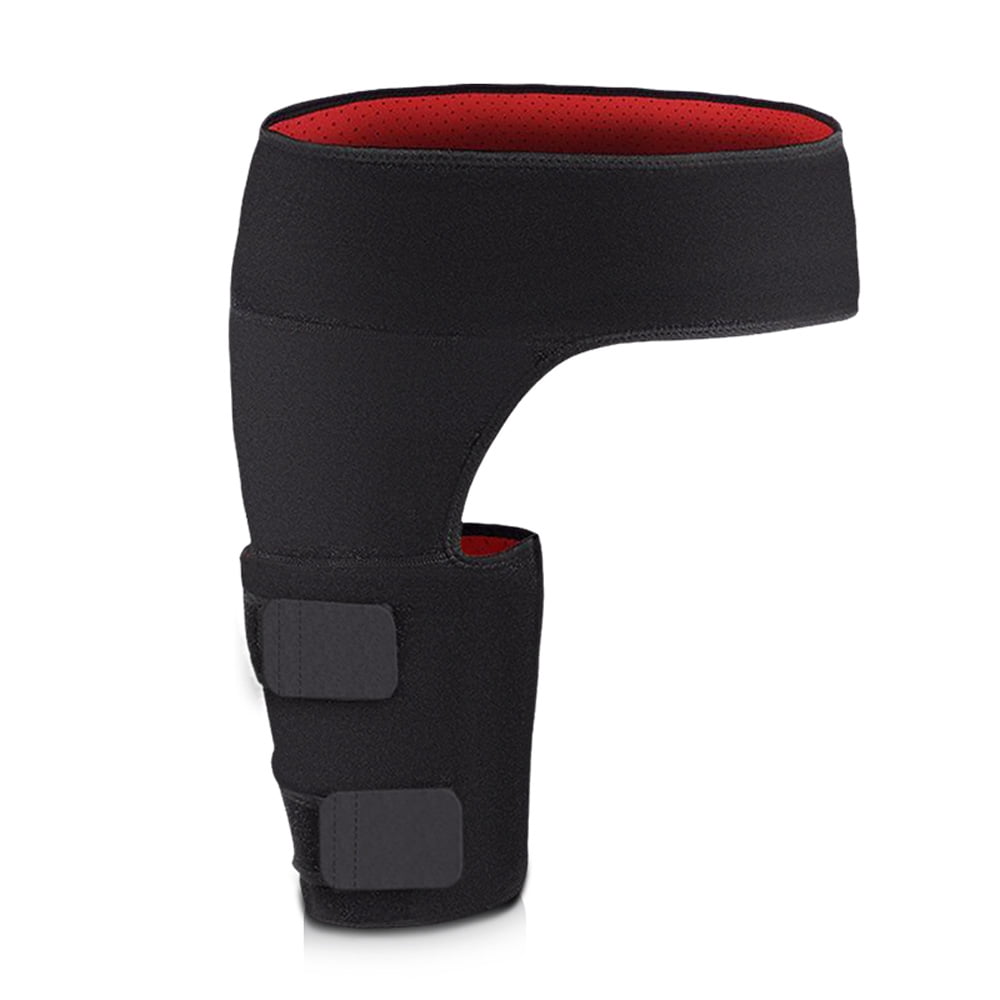 Groin Compression Wrap Hip Support Brace Adjustable BLACK Quadricep