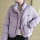 thumbnail image 2 of Abrigos acolchados para mujer, nuevas prendas de abrigo de invierno, simples, sólidos, informales, holgados, con cuello alto, chaquetas de plumón cortas gruesas y cálidas, 2 of 5