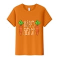 thumbnail image 5 of Prolriy Chemises de Pâques pour Femmes Joyeuses Pâques T-Shirt à Manches Courtes Col Rond Imprimé Lettre Carotte Haut Tenue de Pâques pour Femmes, Hauts pour Femmes Orange m, 5 of 5