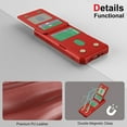 thumbnail image 5 of Allytechgroup Wallet Case for iPhone 16e, PU Leather Hard PC Back Cover Shockproof Kickstand Bumper Anti-Slip Magnetic Closure Case Cover for Women Men, Red, 5 of 6
