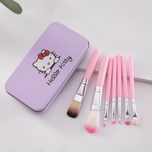 Sanurgente-Ensemble de pinceaux de maquillage Hello Kitty Anime Fashion, bijoux, fard à joues, sourcils, lèvres, ombre à barrage, outil de beauté, boîte cadeau