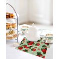 thumbnail image 4 of Sage Green Strawberry Kitchen Dish Towels for Drying Dishes Set of 3, Spring Floral Watercolor Summer Botanical Waffle Weave Microfiber Hand Tea Bathroom Towels Quick Dry & Absorbent Towel 12x12, 4 of 7