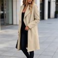 thumbnail image 2 of Leidass Womens Mid Length Wrap Coat Shawl Lapel Open Front Self Tie Waist Belt Long Sleeve Solid Casual Outerwear Beige L, 2 of 4