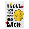 thumbnail image 3 of Ambesonne I Love You Tablecloth Rectangular Table Cover, Romance on the Moon, 60"x84", Yellow Black Red, 3 of 4