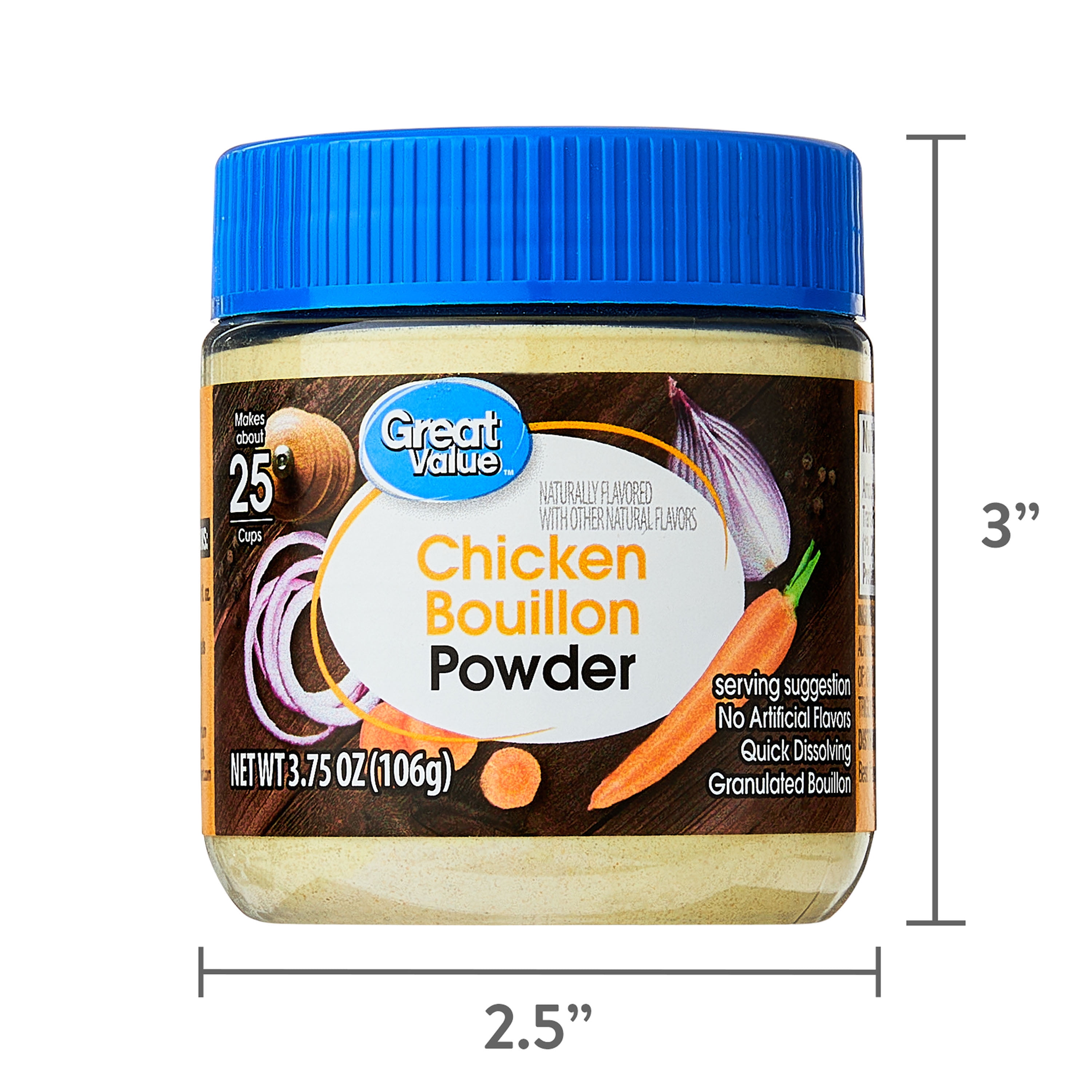 Great Value Chicken Bouillon Powder 3.75 oz Jar (Shelf-Stable)