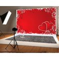 thumbnail image 1 of EREHome Polyester Fabric 7x5ft Red Valentine's Day Backdrops Photography Lace side Heart shaped Photo Studio Background, 1 of 2