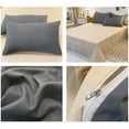 thumbnail image 6 of HCBY Narrow​Twin Size 4-Piece Duvet Cover Set Includes 1 Duvet Cover (59"x78") 2 Pillow Shams 1 Flat Sheet Soft Breathable for All Seasons Light Gray, 6 of 6