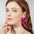 thumbnail image 6 of QIQUWOHUL 13 Color Heart Shaped Earrings Fashionable Acrylic Hollow Earrings Ear Accessories For Women, 6 of 9