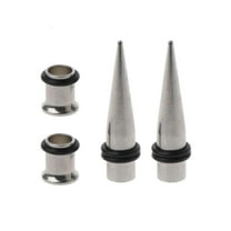 Unisex 4 Pack 7mm Taper and Plugs Stainless Steel Tapers and Tunnels Ear Stretching Kit Gauges Set for Stretching Ears
