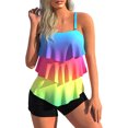 thumbnail image 1 of Bañador de dos piezas para mujer, calzoncillos bóxer con estampado digital degradado (XL Rainbow) Ehuebsd Para Estrenar, 1 of 1