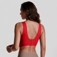 thumbnail image 6 of Women's Jelly Posture Support Bras Oversized Criss-Cross Wireless Seamless Bras Push up Full Coverage Front Closure Everyday Bralettes T‑shirt Bra Red XXL, 6 of 6