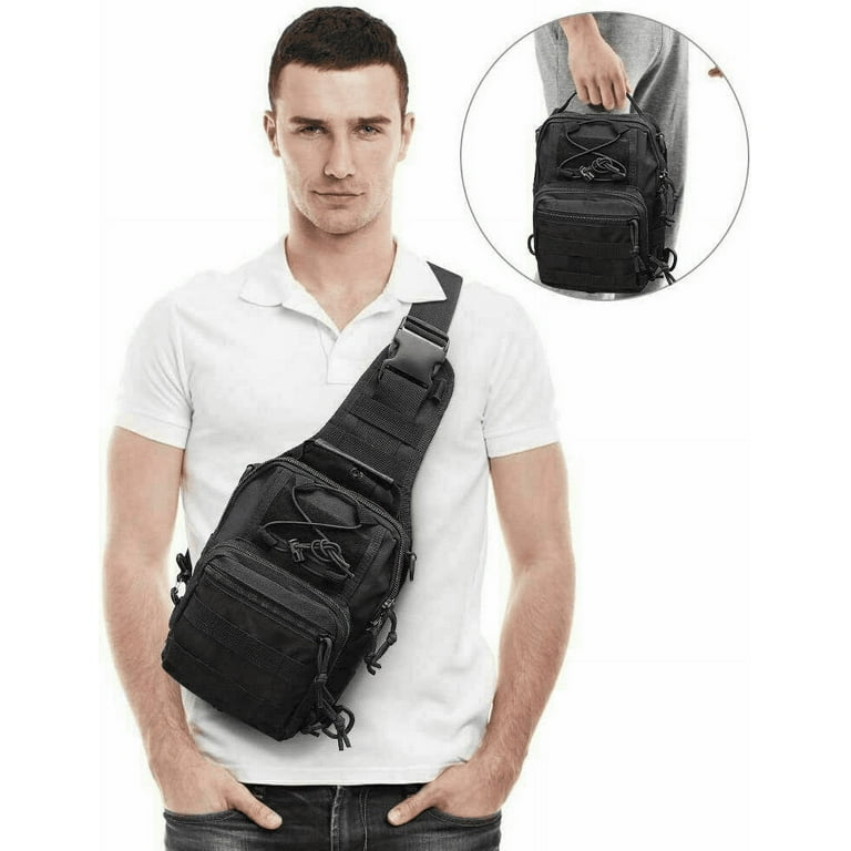 Men Molle Tactical Shoulder Bag Chest Pack Sling Messenger Bag for
