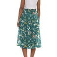 thumbnail image 4 of vigerkar Womens Summer Casual Dress Floral Printed High Waist A Line Ruffle Swing Midi Skirt with Pockets Mint Green, L, 4 of 6