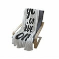 thumbnail image 4 of YOLO Soft Flannel Fleece Blanket, You Only Live Once Message with Black Hearts Captivating Modern Words About Life, Cozy Plush for Indoor and Outdoor Use, 50" x 60", Black and White, by Ambesonne, 4 of 6
