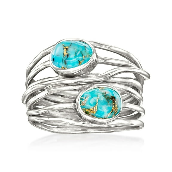 Ross-Simons Turquoise Highway Ring in Sterling Silver, Women's, Adult