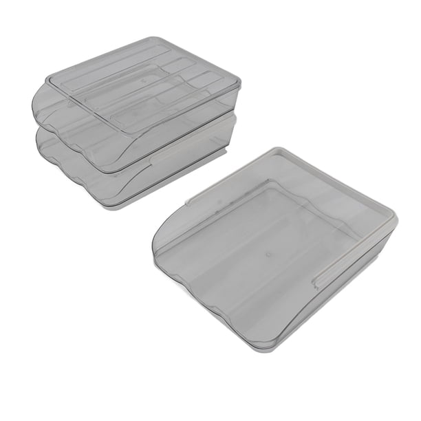 Soporte para huevos para refrigerador, diseño inclinado, transparente, gran capacidad, contenedor de almacenamiento de huevos desmontable, dispensador de huevos de 3 capas