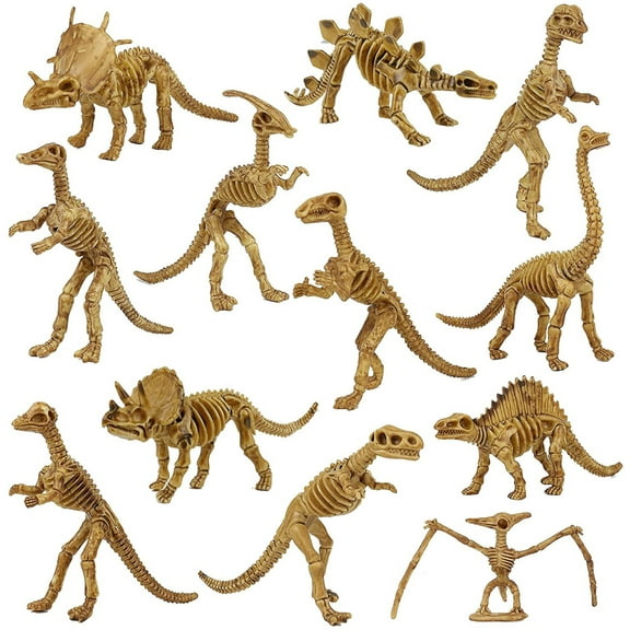 Dinosaur Fossil Skeleton (12 Pieces) Assorted Figures Dinosaur Toys For Kids