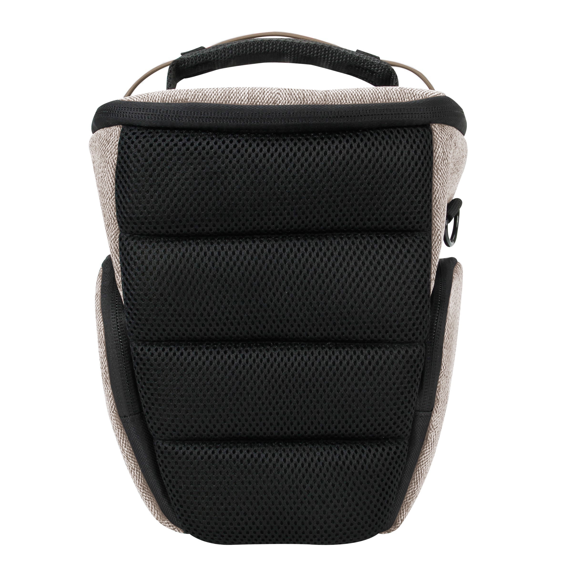 USA Gear Camera Case for Digital SLR (Brown) w/ Soft Cushioned Interior, Zippered Accessory Pockets, Adjustable Carry Strap