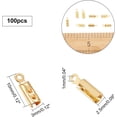 thumbnail image 3 of 100pcs 3x2.5mm Gold Folding Crimp Ends Stainless Steel Crimp Ends Fold Over Ends, 3 of 5