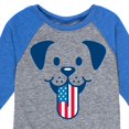 thumbnail image 3 of Instant Message - 4th of July - Dog Tongue American Flag - Toddler & Youth Raglan Graphic T-Shirt, 3 of 5
