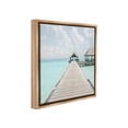 thumbnail image 4 of Stupell Industries Tropical Beach Pier Landscape Painting Brown Floater Framed Canvas Art Print Wall Art, 25 x 25, 4 of 10