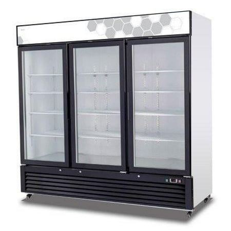 Freezer 3 Glass Doors - Migali C-72FM 72 Cu/ft 3 Glass Door Merchandiser Freezer