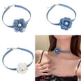 thumbnail image 2 of Bohemian Denims Flower Clavicle Chain Necklace Big Flower Collar Chain for Women Wedding Bridals Temperament Jewelry Gift, 2 of 8