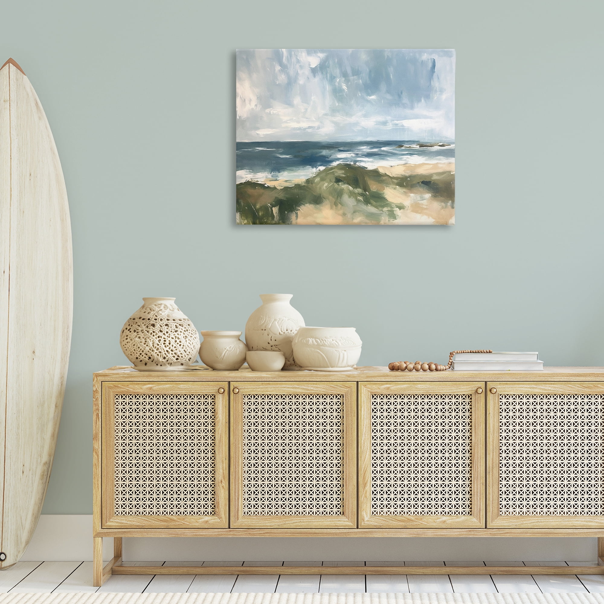 Stupell Industries Coastal Wilderness Scenery Coastal Painting Gallery Wrapped Canvas Art Print Wall Art, 40 x 30