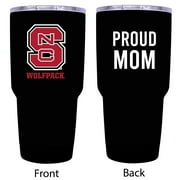 R and R Imports NC State Wolfpack Proud Mom 24 oz Insulated Stainless Steel Tumblers Black.