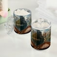 thumbnail image 2 of Yayeee 4 Pack Qtip Holder Bathroom Cotton Swab Canister with Lid Clear Dispenser Set, Wooden Boat, 2 of 6
