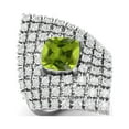 thumbnail image 2 of 3.74 Ctw Cushion Peridot 925 Sterling Silver Cocktail Long Finger Mother's Day Gift Ring, 2 of 3