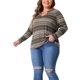 thumbnail image 4 of Agnes Orinda Blusas Casuales de Talla Grande para Mujeres, Camiseta de Manga Larga, Blusas con Cuello en V, Túnicas de Otoño Invierno 2X Verde, 4 of 6