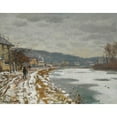 thumbnail image 2 of Claude Monet 14x12 Gold Ornate Wood Frame and Double Matted Museum Art Print Titled - La Seine in Bougival (1869), 2 of 4