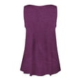 thumbnail image 6 of Qwertyu Plus Size Tank Tops for Womens Casual Summer Boho Shirts with Button Loose Sleeveless Tunic Tops Dark Purple S, 6 of 7