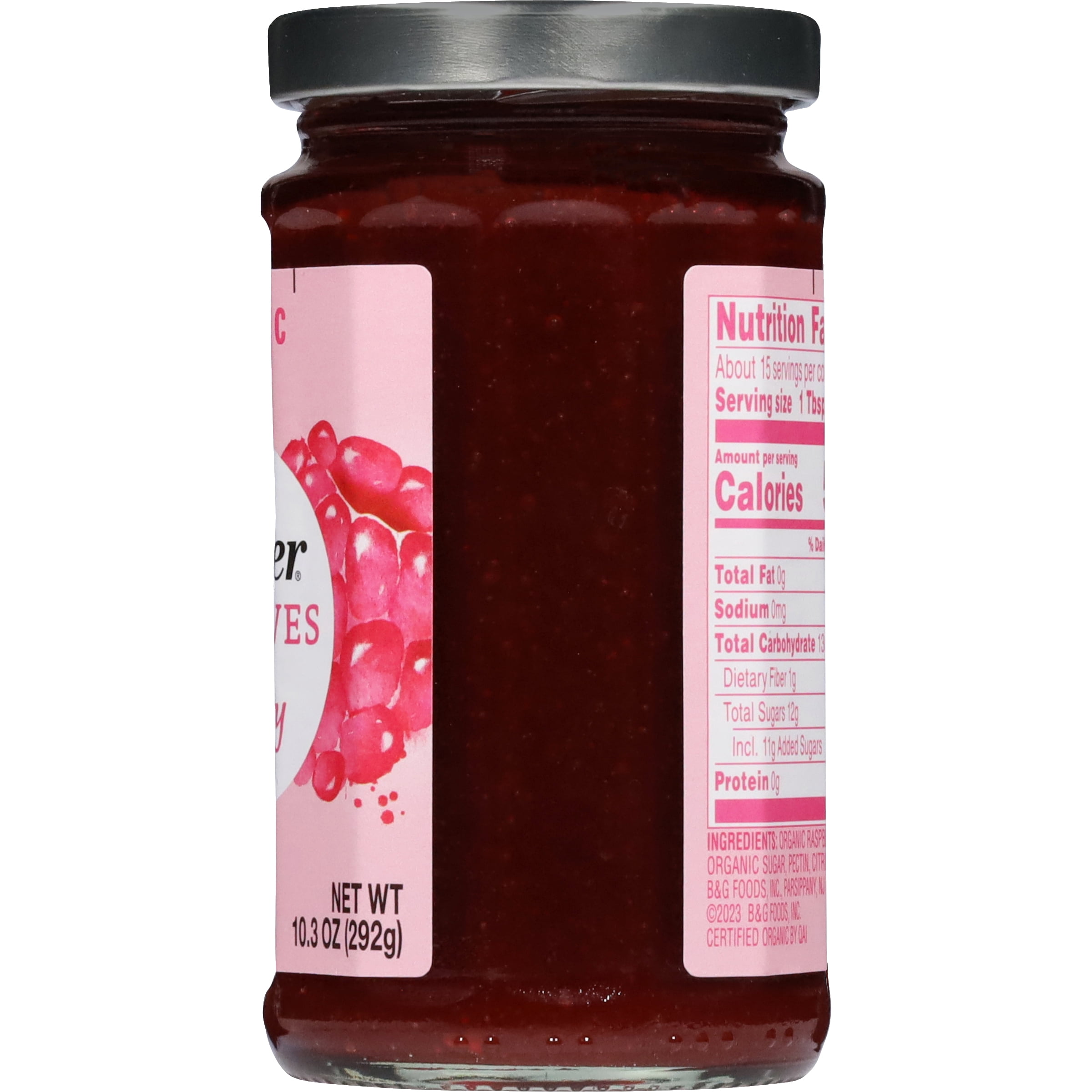 (3 pack) Polaner Organic Raspberry Preserves, Fruit Spread, Non-GMO, 10.3 oz Jar