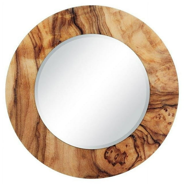 Empire Art Direct TAM-EAD5006-36R 36 Po. Rond Forêt avec 24 Po. Miroir Biseauté Rond Verre Trempé Imprimé